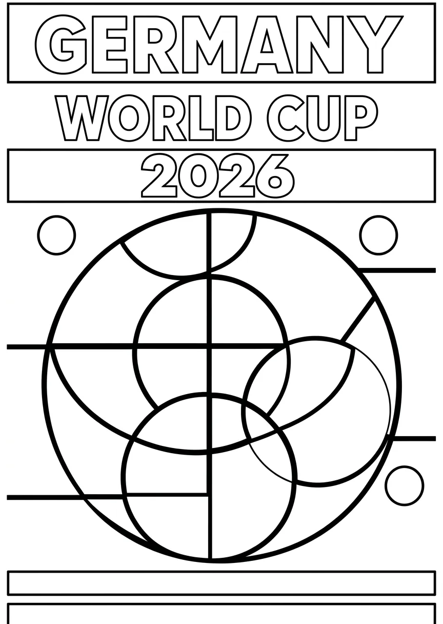 Duitsland voetbalelftal WK 2026 Kleurplaat 24 Duitsland voetbalelftal WK 2026 Kleurplaat 16