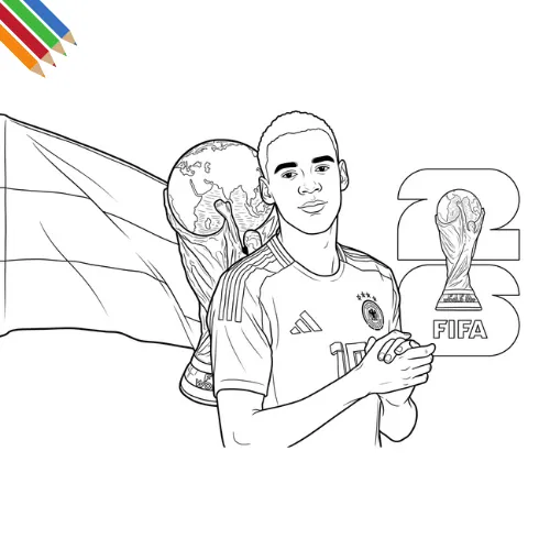 Duitsland voetbalelftal WK 2026 Kleurplaat thumbnail