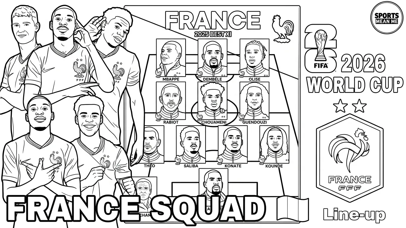 Frankrijk voetbalelftal WK 2026 Kleurplaat 2