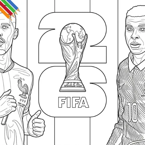 Frankrijk voetbalelftal WK 2026 Kleurplaat thumbnail