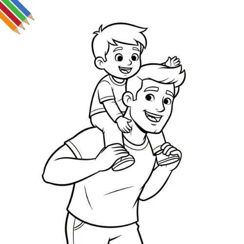 Kleurplaat Papa thumbnail
