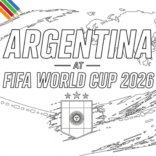 Argentijns voetbalelftal WK 2026 Kleurplaat thumbnail