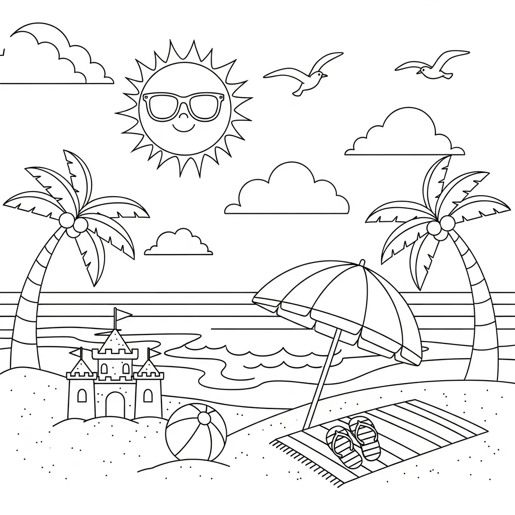 Kleurplaat Zomervakantie 8