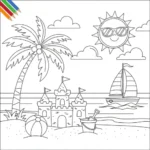 Kleurplaat Zomervakantie thumbnail