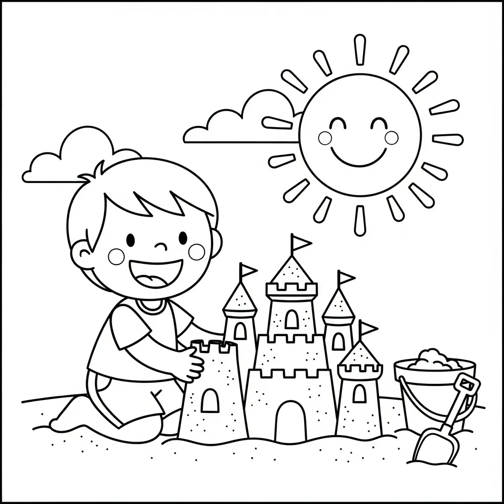 Kleurplaat Zomervakantie