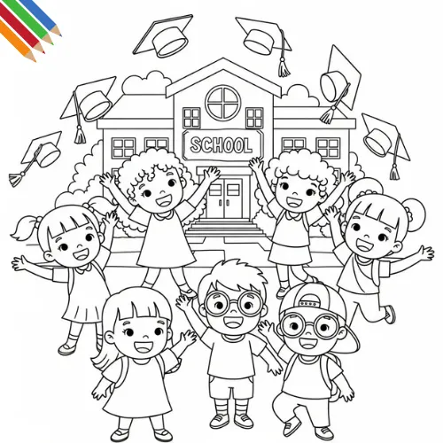 Laatste Schooldag Kleurplaat thumbnail