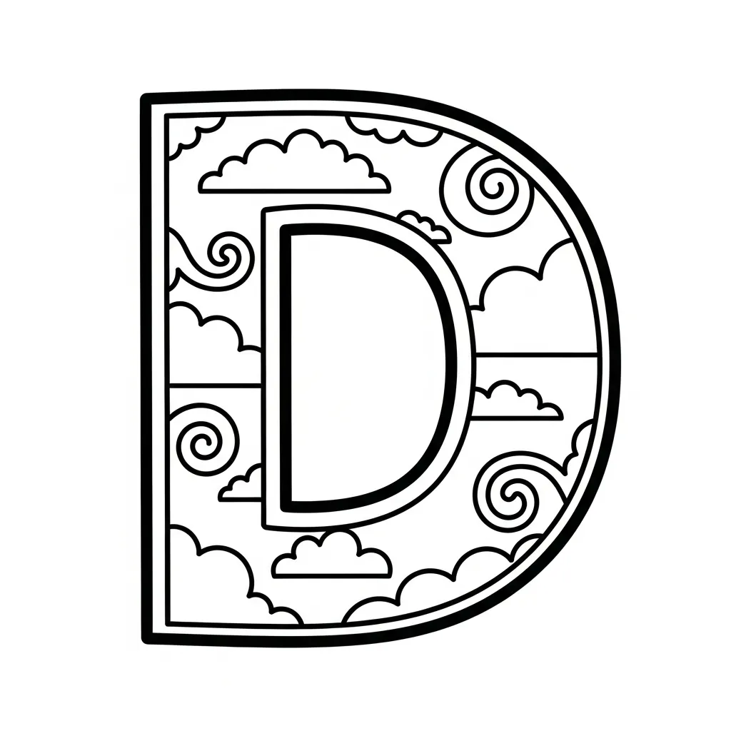Letter D Kleurplaat 4