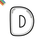 miniatura da página para colorir da letra D