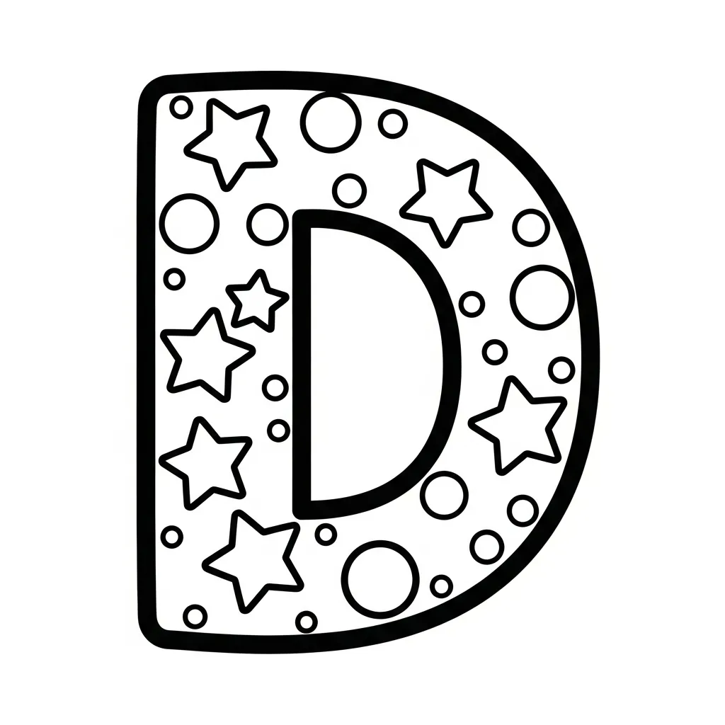 Letter D Kleurplaat 3