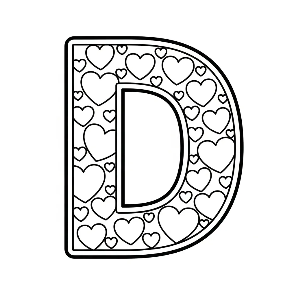 Letter D Kleurplaat 1