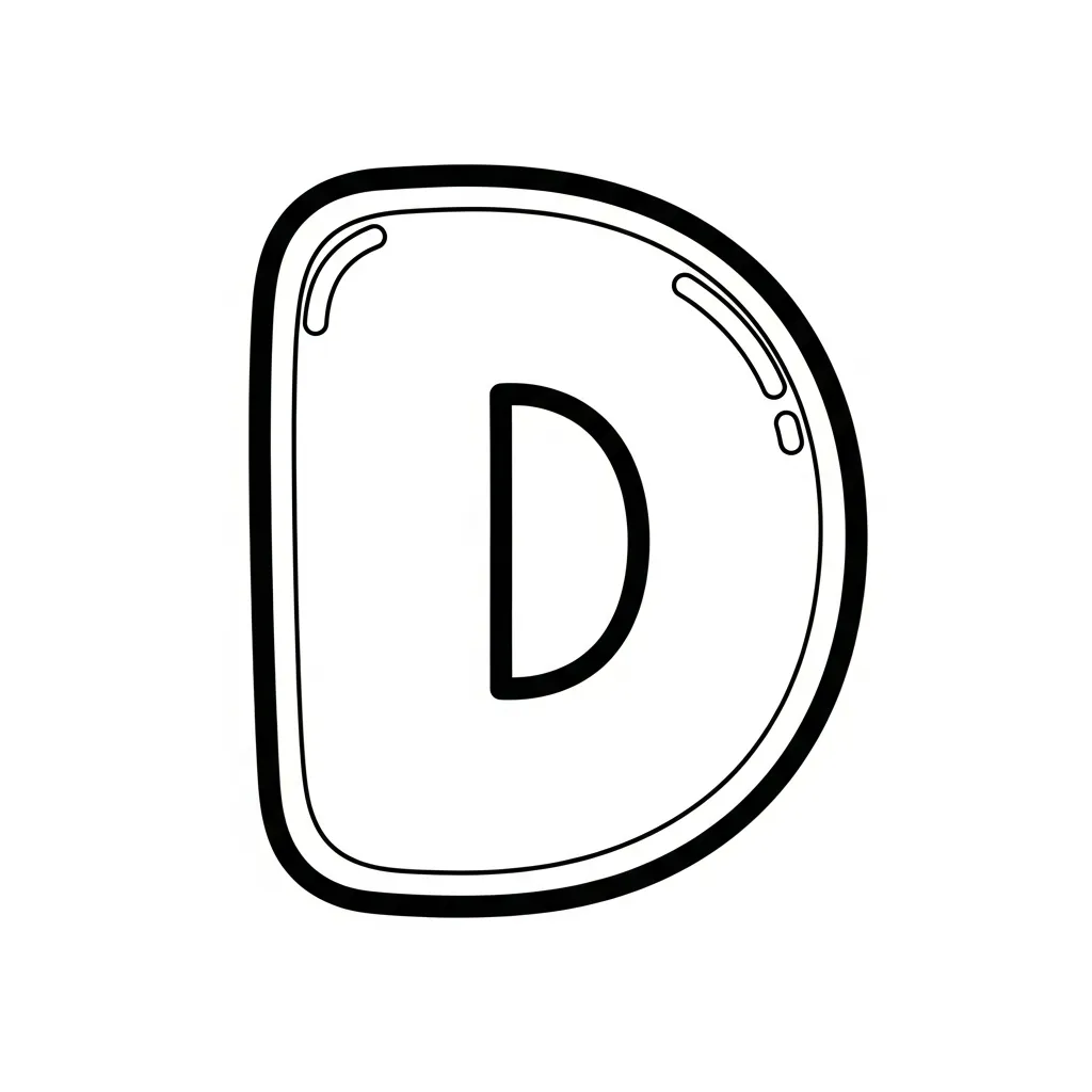 Letter D Kleurplaat