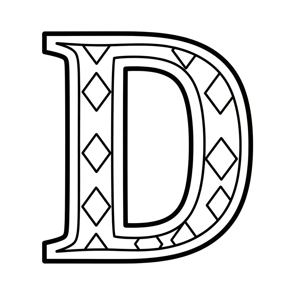 Letter D Kleurplaat 7