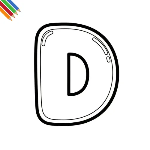 Letter D Kleurplaat thumbnail