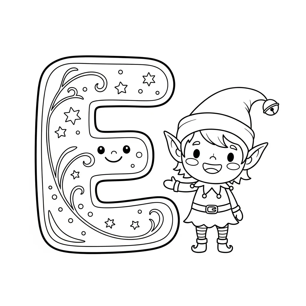 Letter E Kleurplaat 6