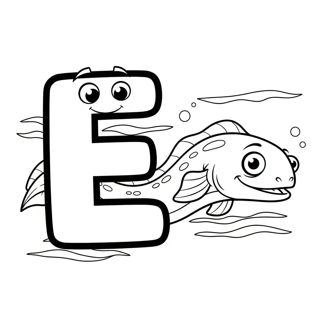 Letter E Kleurplaat 7
