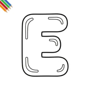 Letter E Kleurplaat thumbnail