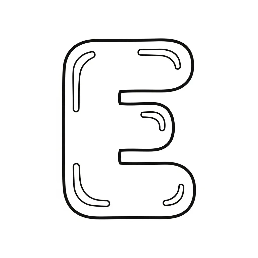 Letter E Kleurplaat 1