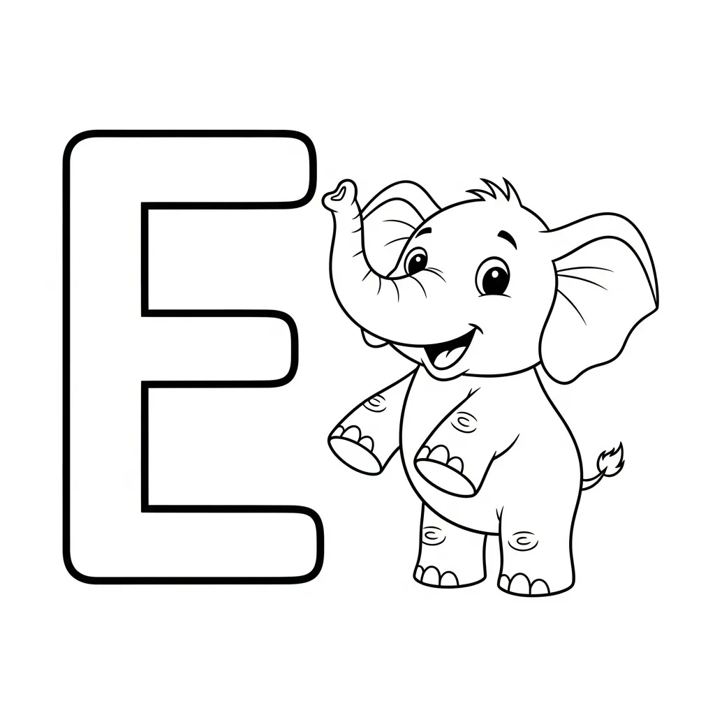 Letter E Kleurplaat 2
