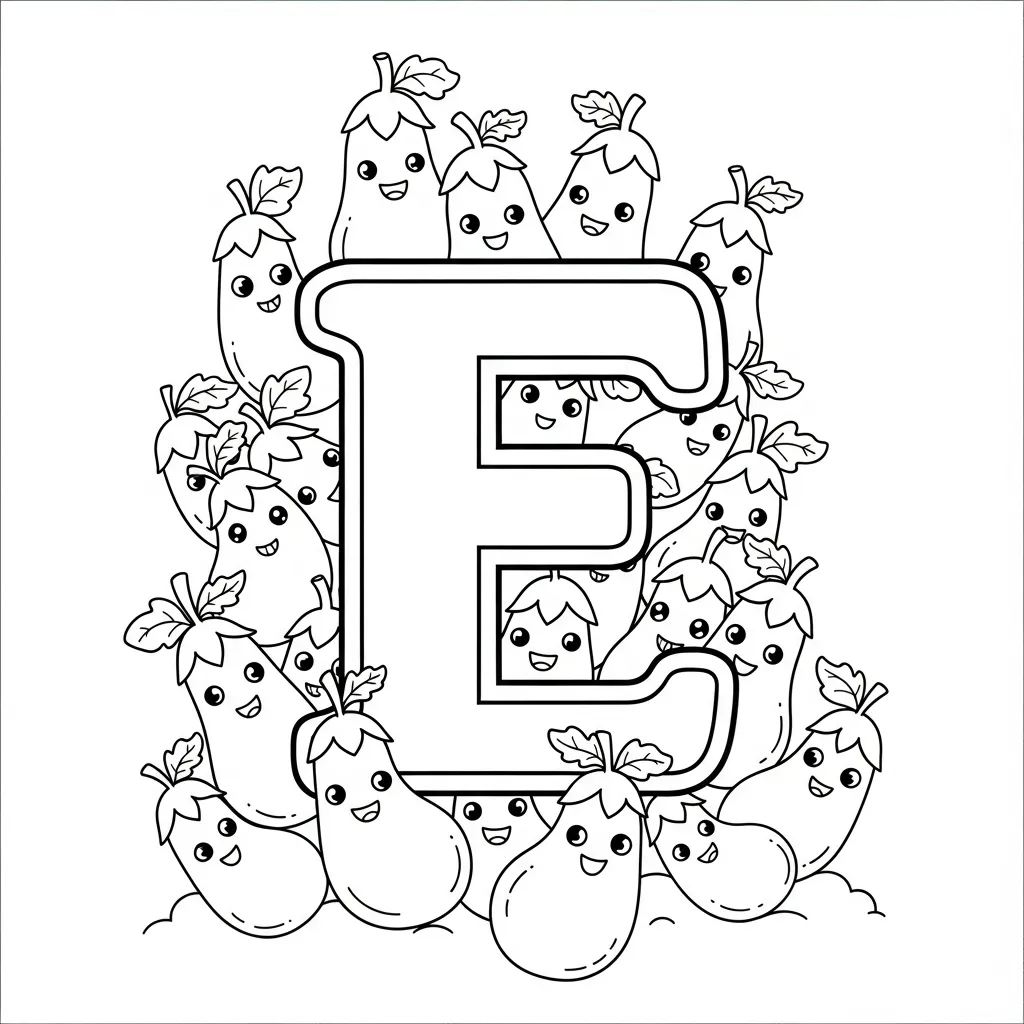 Letter E Kleurplaat 4
