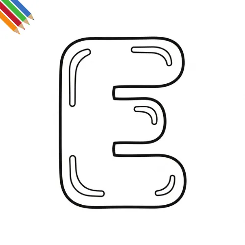 Letter E Kleurplaat thumbnail