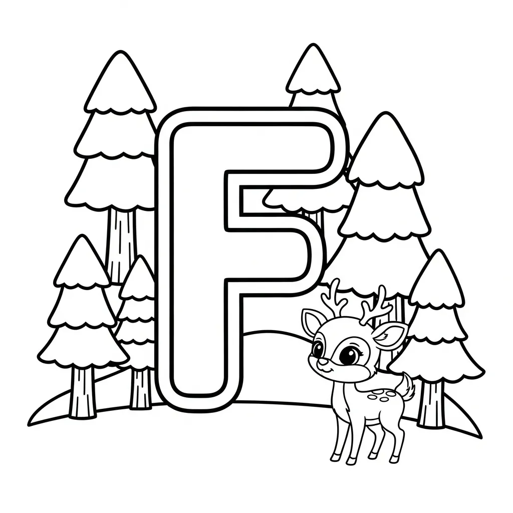 Letter F Kleurplaat 1