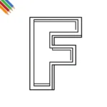 Letter F Kleurplaat thumbnail