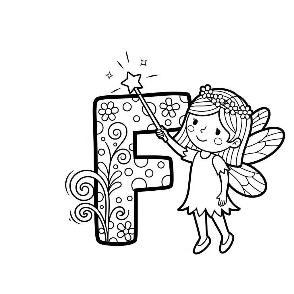 Letter F Kleurplaat 3