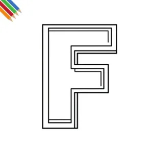 Letter F Kleurplaat thumbnail