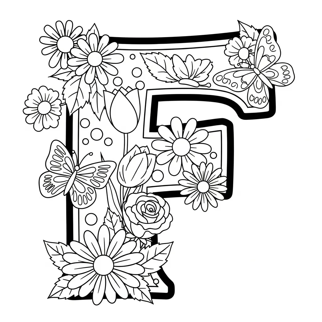 Letter F Kleurplaat 4