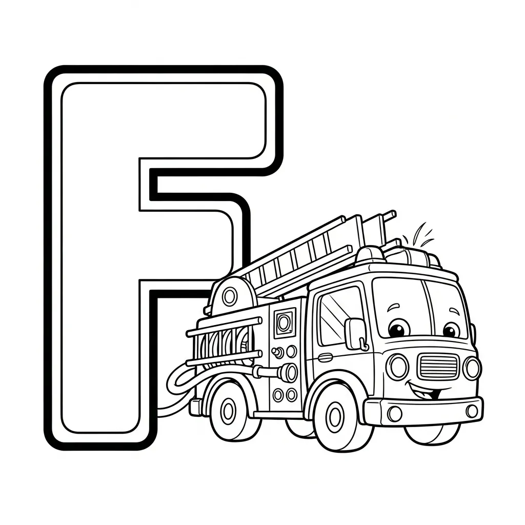 Letter F Kleurplaat 7