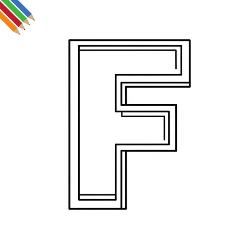 Letter F Kleurplaat thumbnail