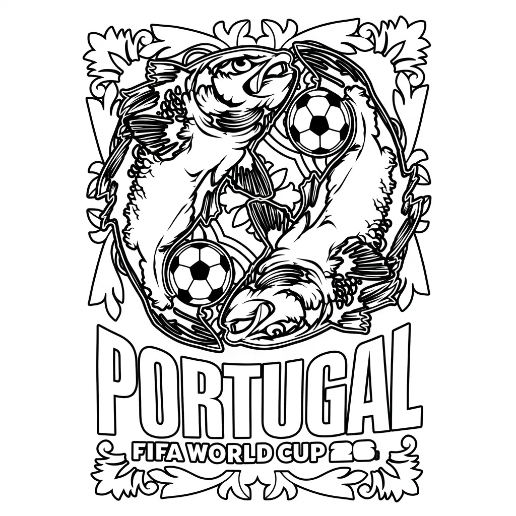 Portugees voetbalelftal WK 2026 Kleurplaat 19 Portugees voetbalelftal WK 2026 Kleurplaat 11