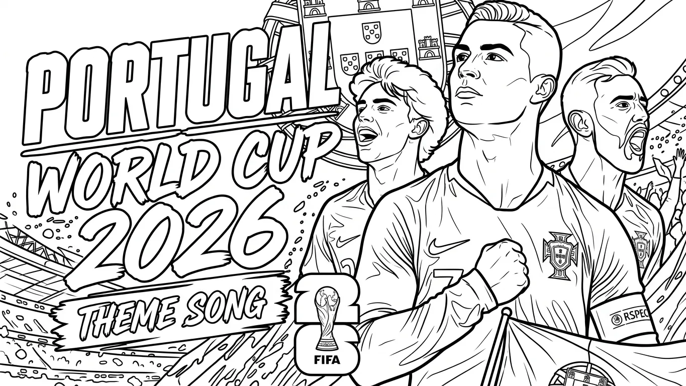 Portugees voetbalelftal WK 2026 Kleurplaat 22 Portugees voetbalelftal WK 2026 Kleurplaat 14