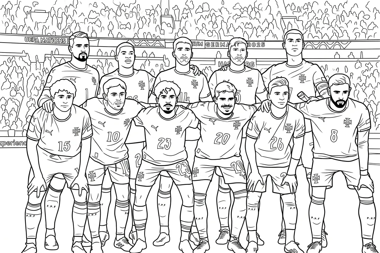 Portugees voetbalelftal WK 2026 Kleurplaat 32 Portugees voetbalelftal WK 2026 Kleurplaat 24