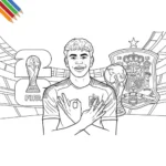 Spanje voetbalelftal WK 2026 Kleurplaat 4 Spanje voetbalelftal WK 2026 Kleurplaat thumbnail