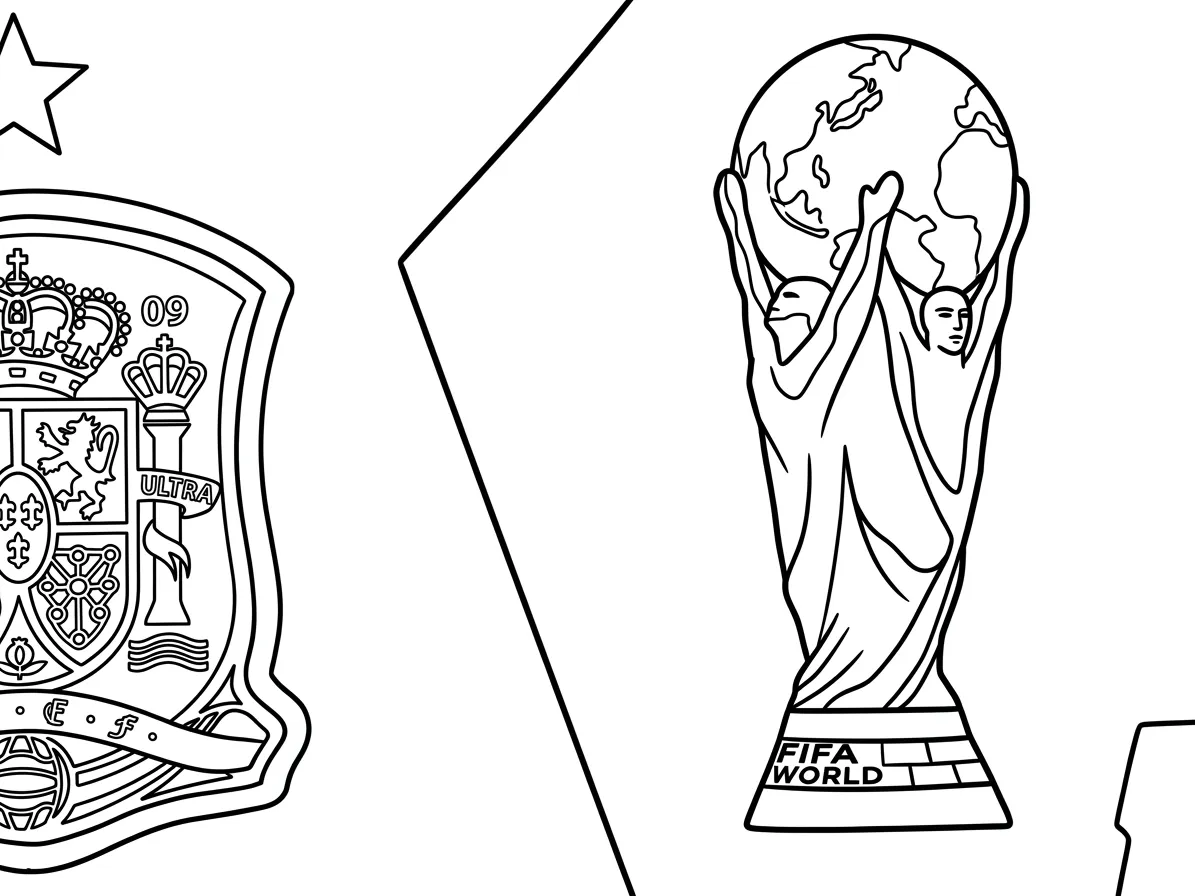 Spanje voetbalelftal WK 2026 Kleurplaat