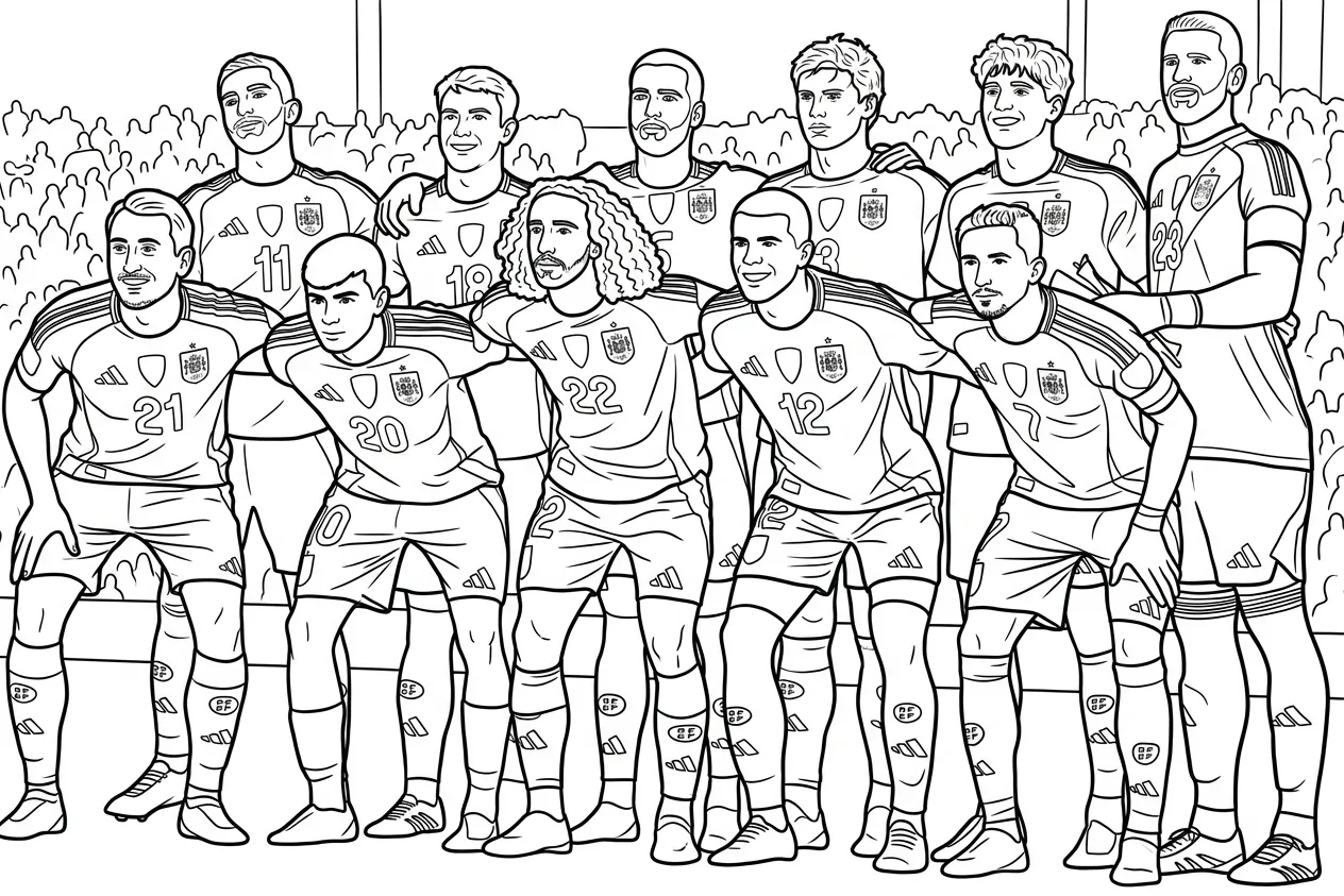 Spanje voetbalelftal WK 2026 Kleurplaat 6