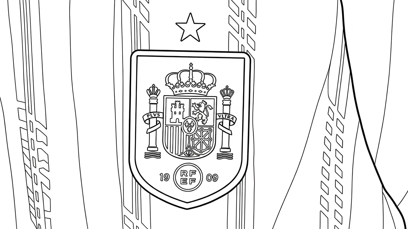 Spanje voetbalelftal WK 2026 Kleurplaat 7
