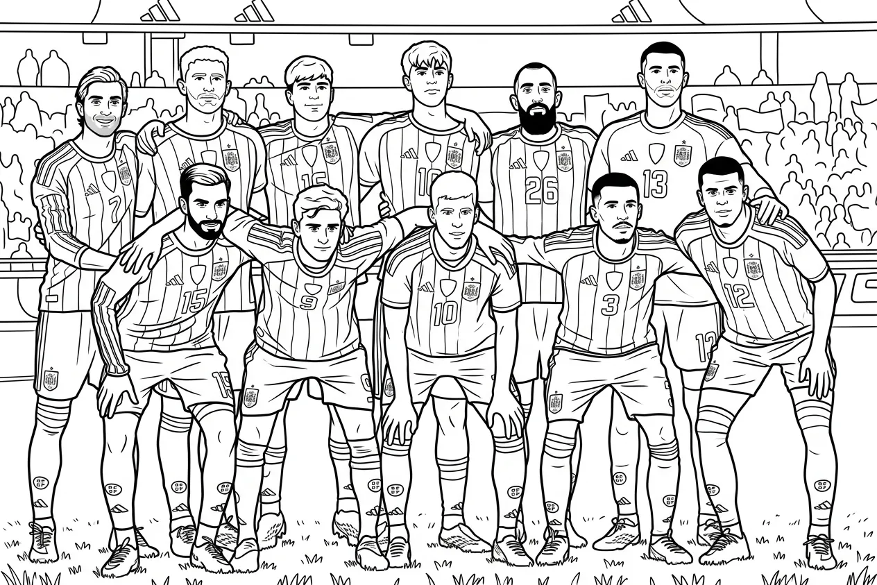 Spanje voetbalelftal WK 2026 Kleurplaat 13