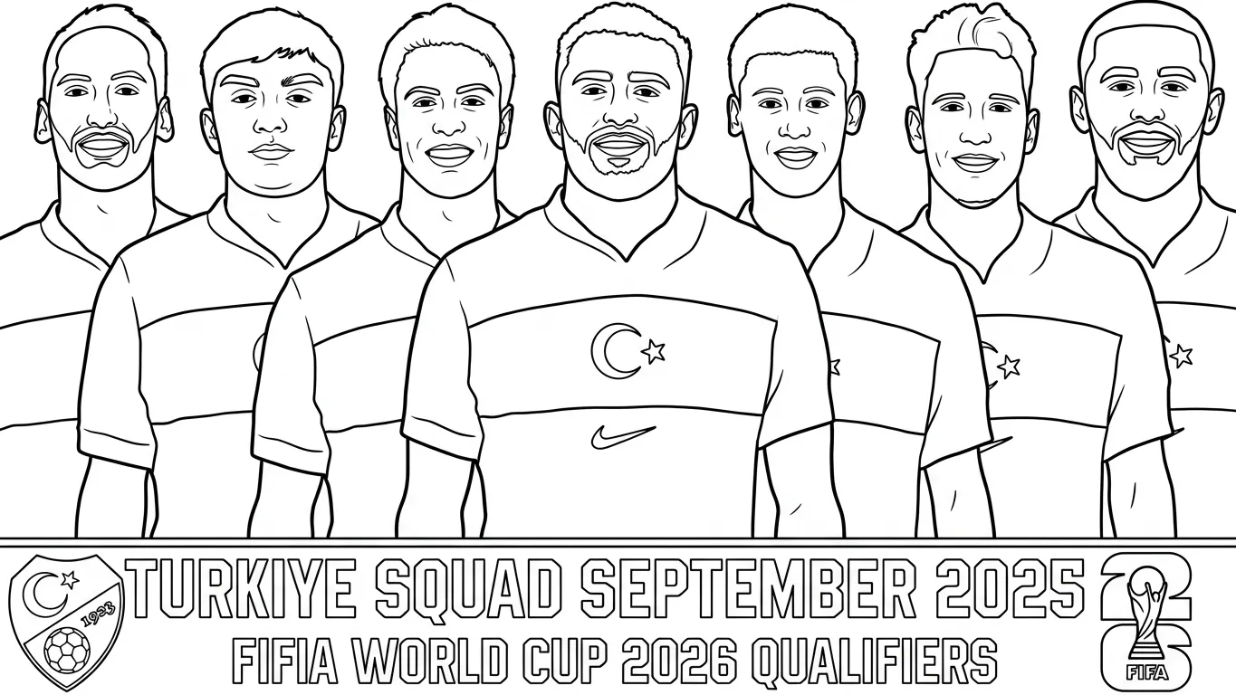 Turkije voetbalelftal WK 2026 Kleurplaat 1