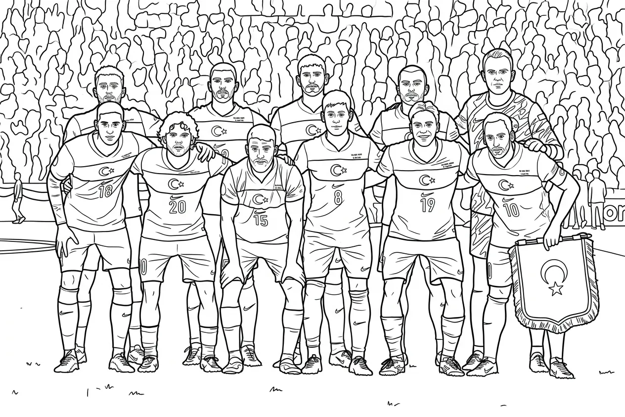 Turkije voetbalelftal WK 2026 Kleurplaat 2