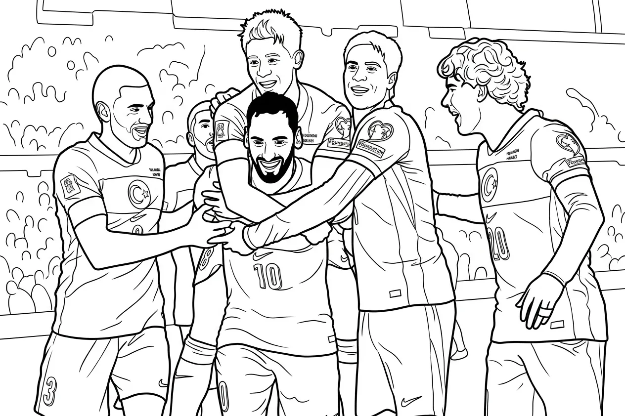 Turkije voetbalelftal WK 2026 Kleurplaat 3