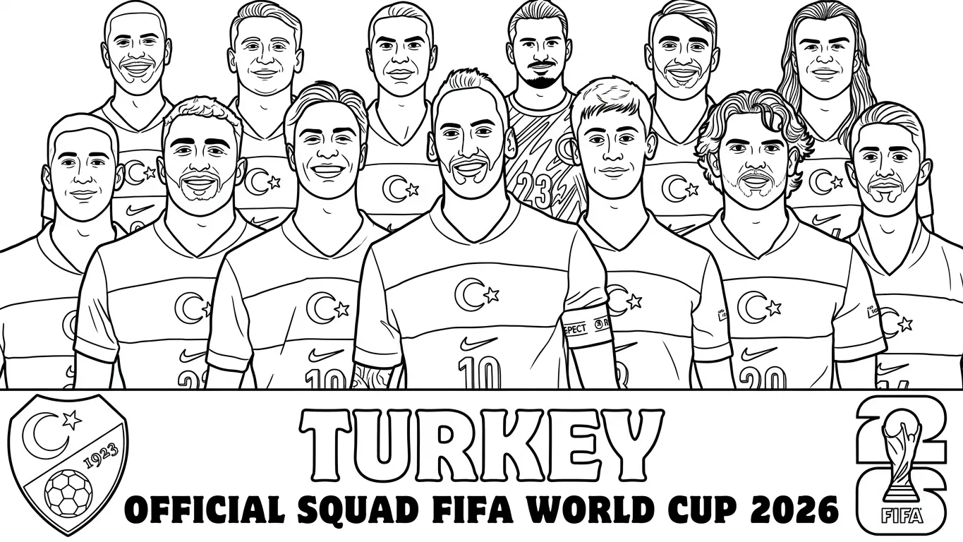 Turkije voetbalelftal WK 2026 Kleurplaat 15