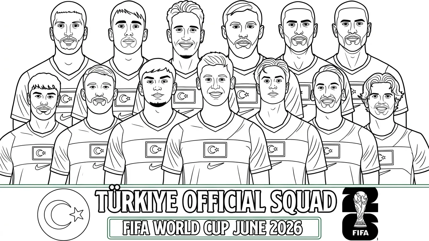 Turkije voetbalelftal WK 2026 Kleurplaat 16