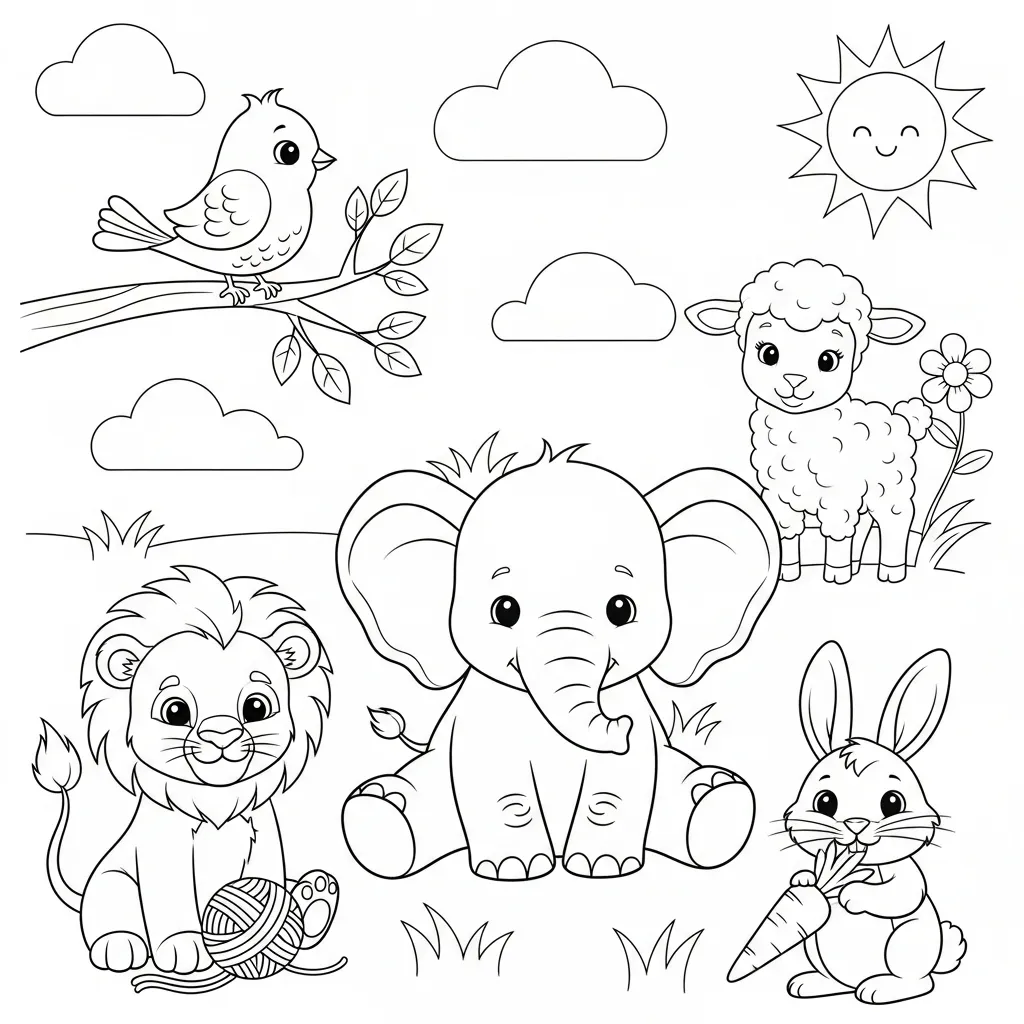 Kleurplaat Baby Dieren 11