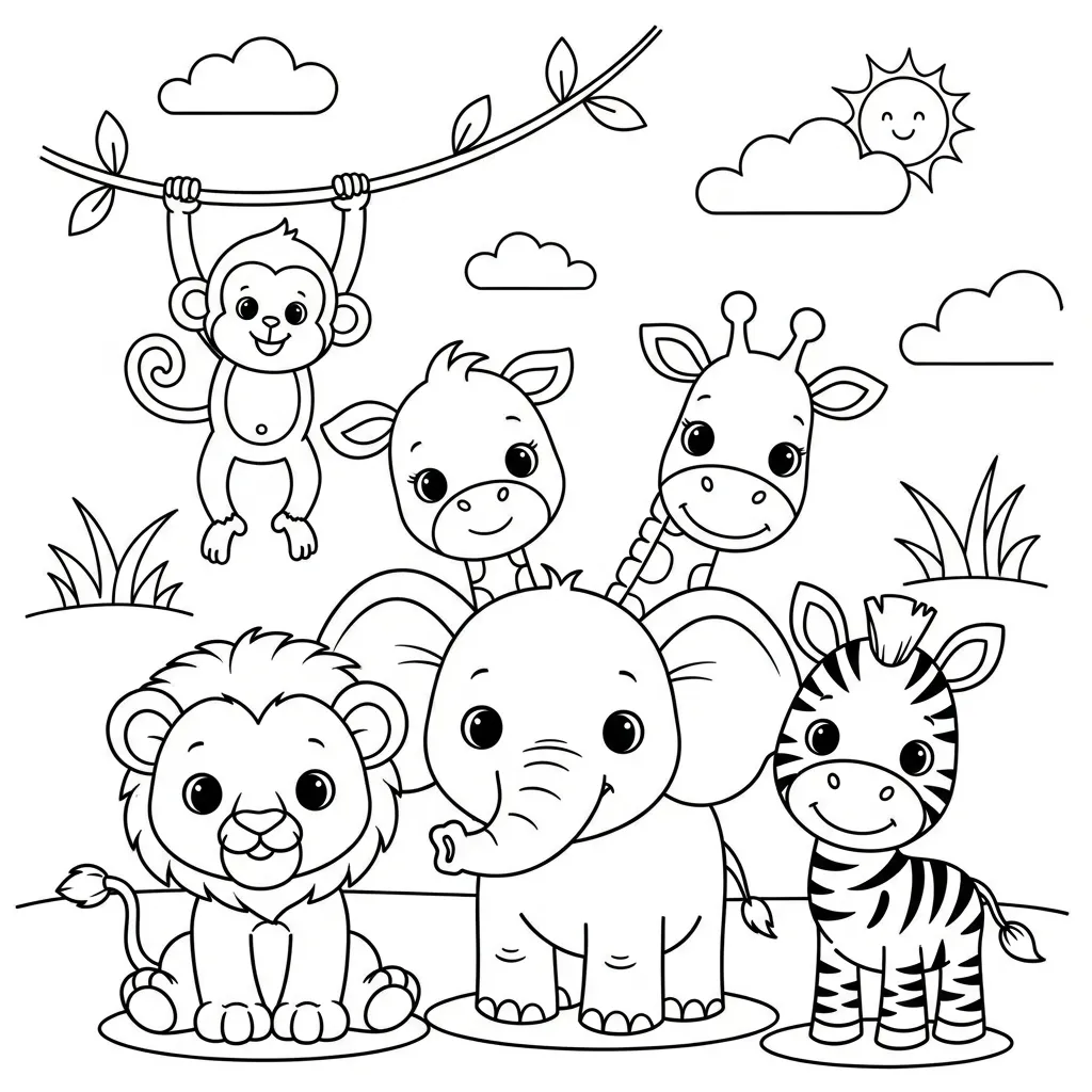 Kleurplaat Baby Dieren 12