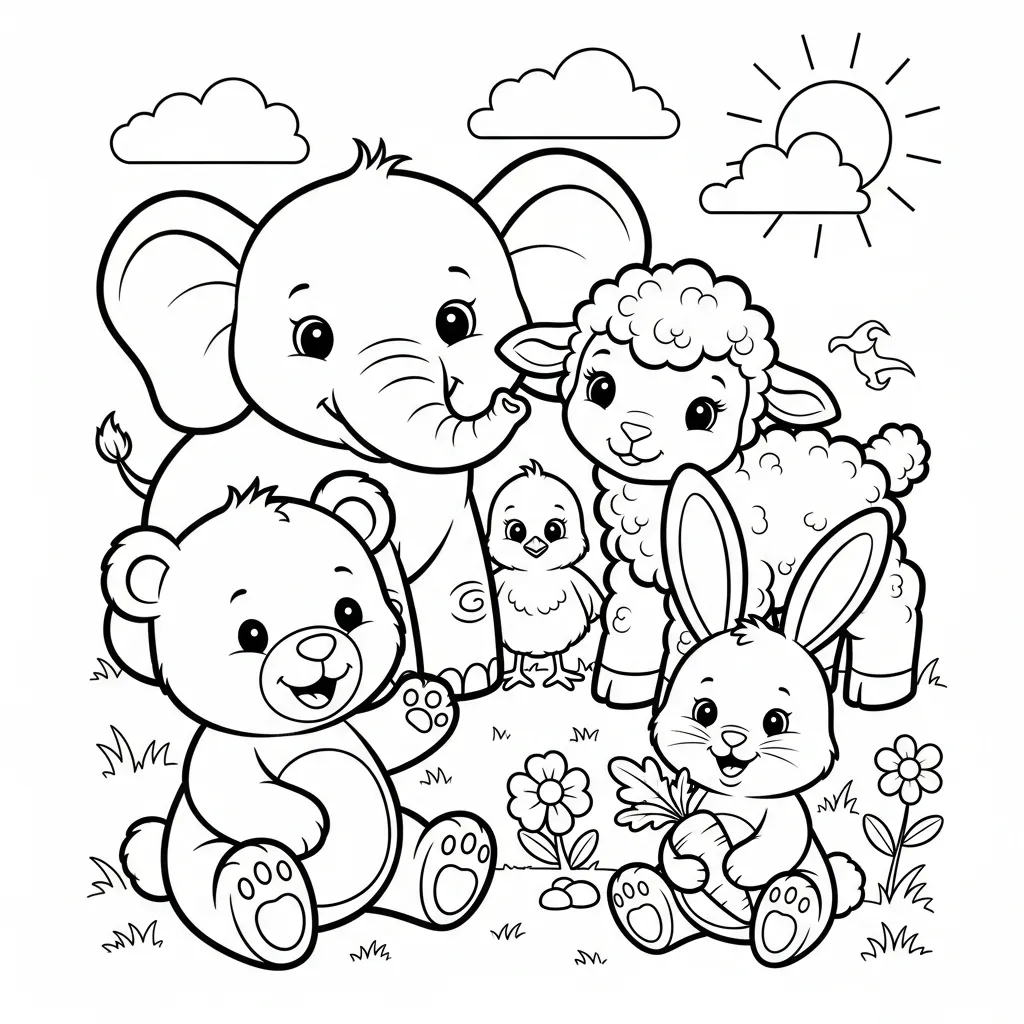 Kleurplaat Baby Dieren 14