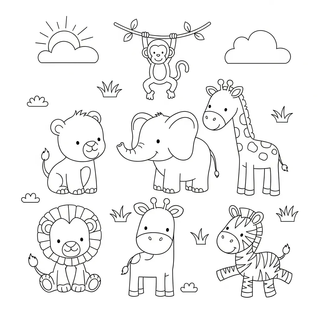 Kleurplaat Baby Dieren 3