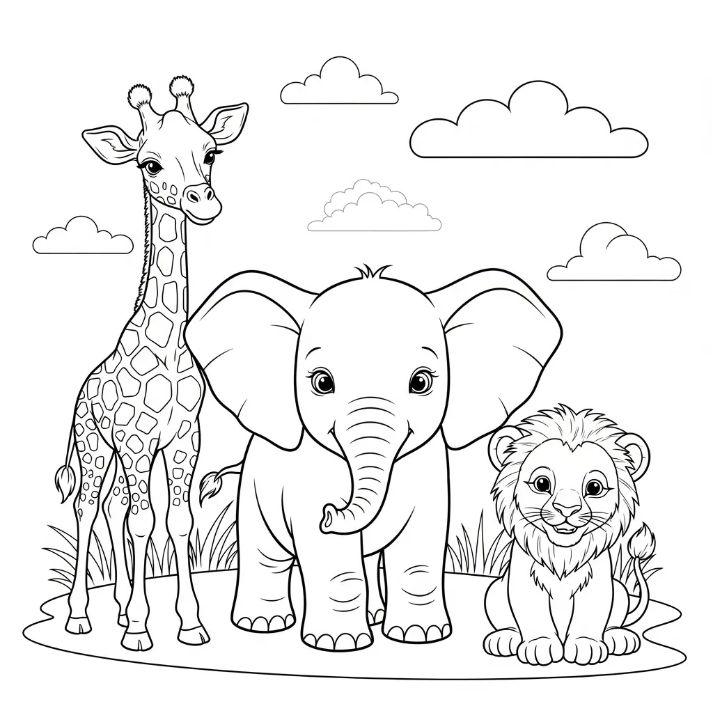 Kleurplaat Baby Dieren 4