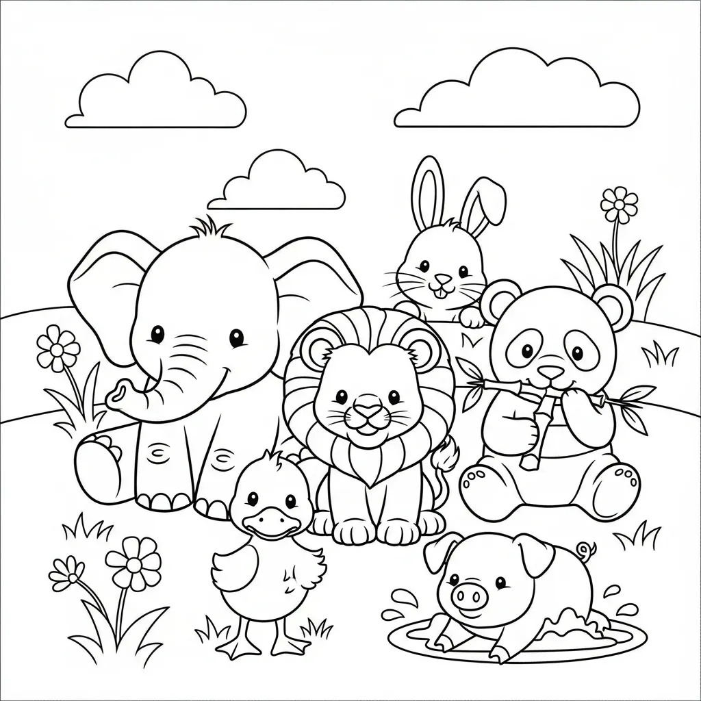 Kleurplaat Baby Dieren 5